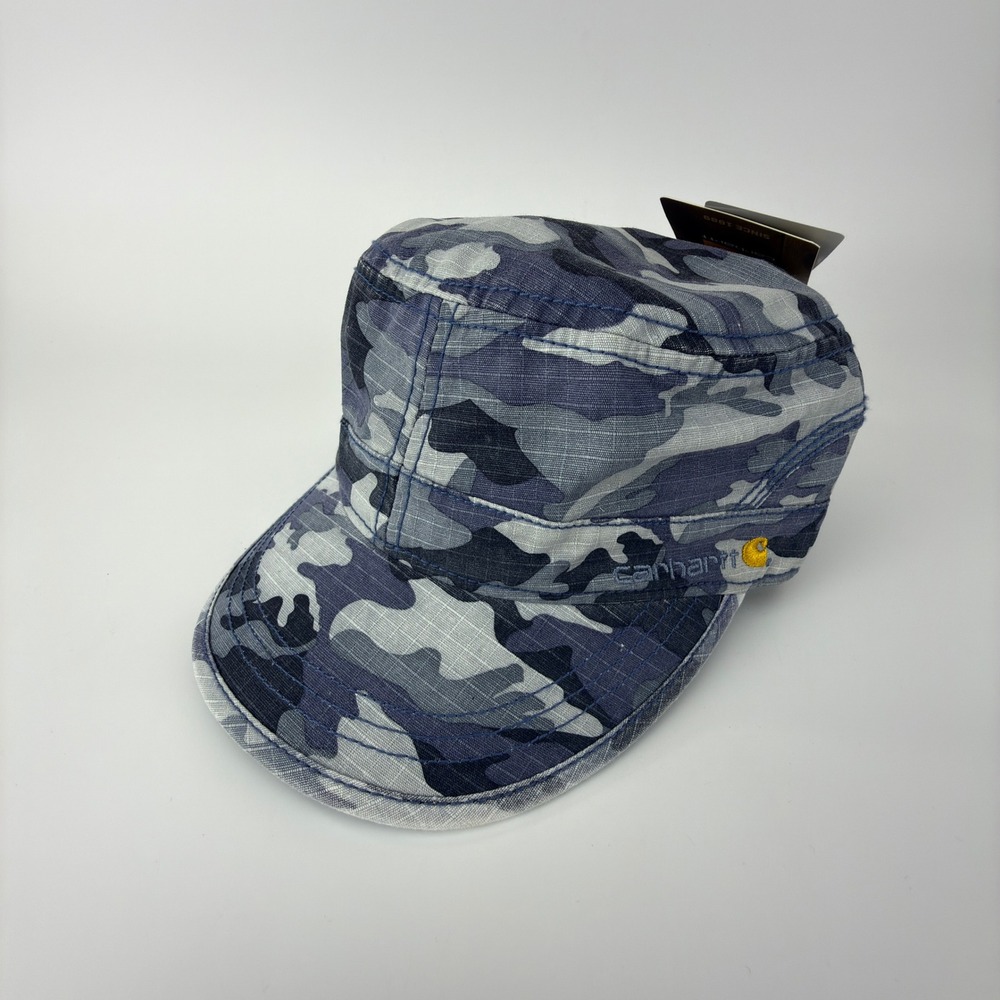 Carhartt Blue Camo Military Cadet Hat Adjustable Ripstop Mens OS 101994 NWT NOS‎